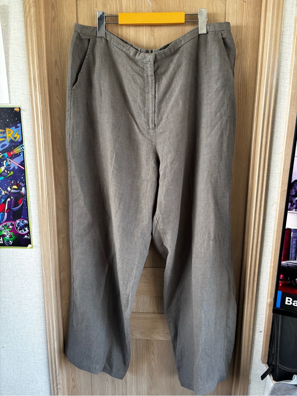 Eileen Fisher Linen Wide Leg Pants Size XL